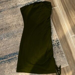 Elegant Dark Green Strapless Dress
